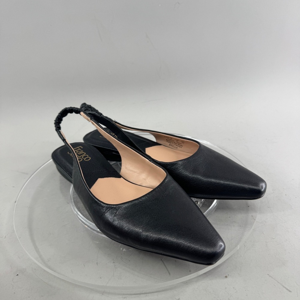 Franco Sarto Womens Briella Leather Pointed Toe Slingback Flats Black Size 8.5M